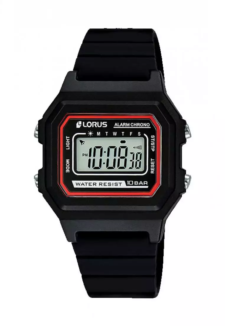 Jam Tangan Anak Lorus Original Garansi Resmi R2315NX9 Strap Black Silicon Digital Unisex