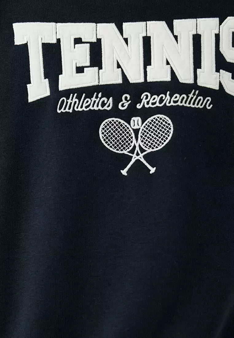 Crew Neck Embroidered Sweatshirt