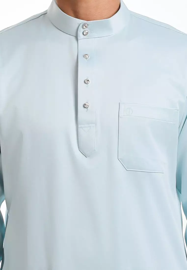 Alain Delon Baju Melayu Cekak Musang Dewasa - 19026005-31TintedAquaBlue