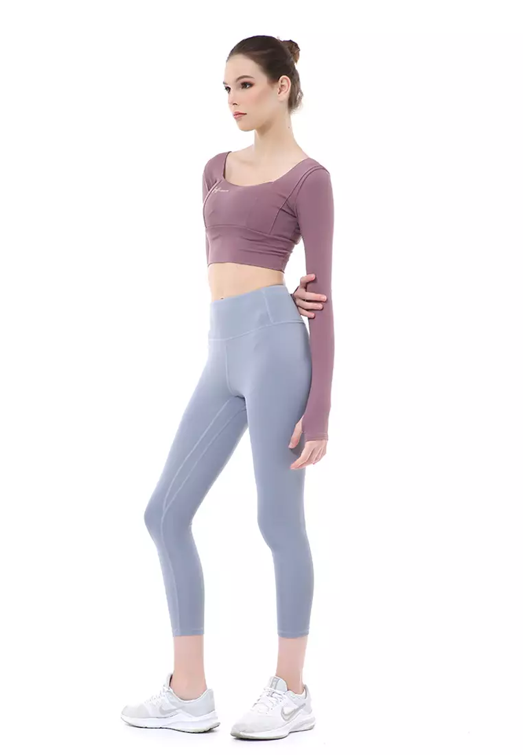 Mikayla One Set Pakaian Olahraga Wanita Atasan & Celana Panjang Kombinasi Warna Material Polyester ORIGINAL - Lightpurple Blue
