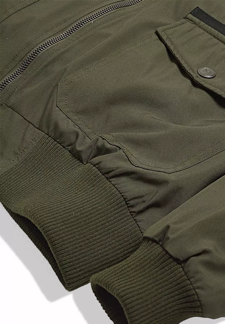 Pebble Kappa Utility Bomber Olive Jacket