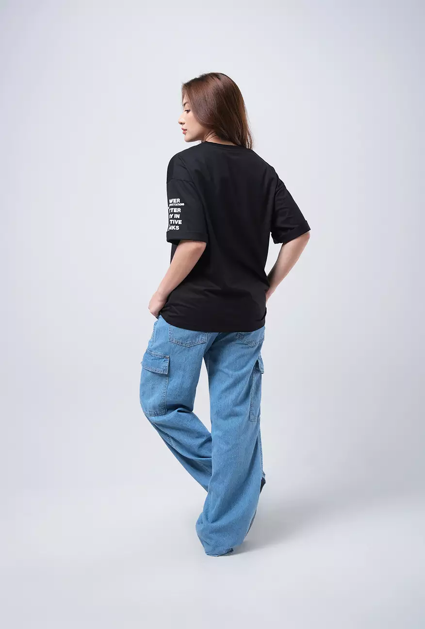 Kaos Wanita Oversized Careen Black