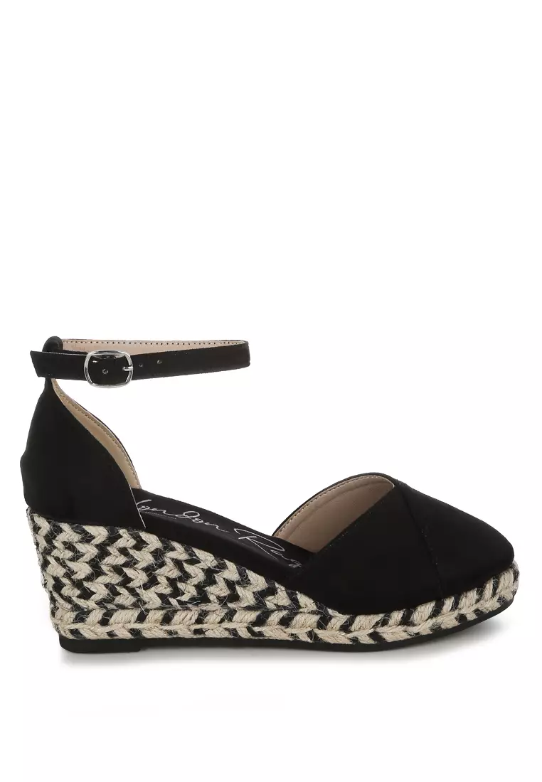 Discount on London Rag  shoes - SKU: Wedge Heel Espadrilles Sandals In Black