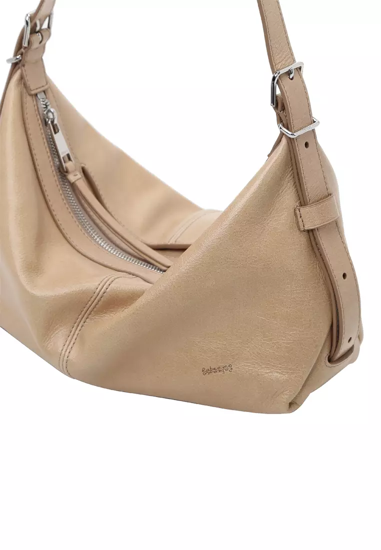 ALLEGRA Demi Hobo 單肩袋 - 復古油蠟奶沙色