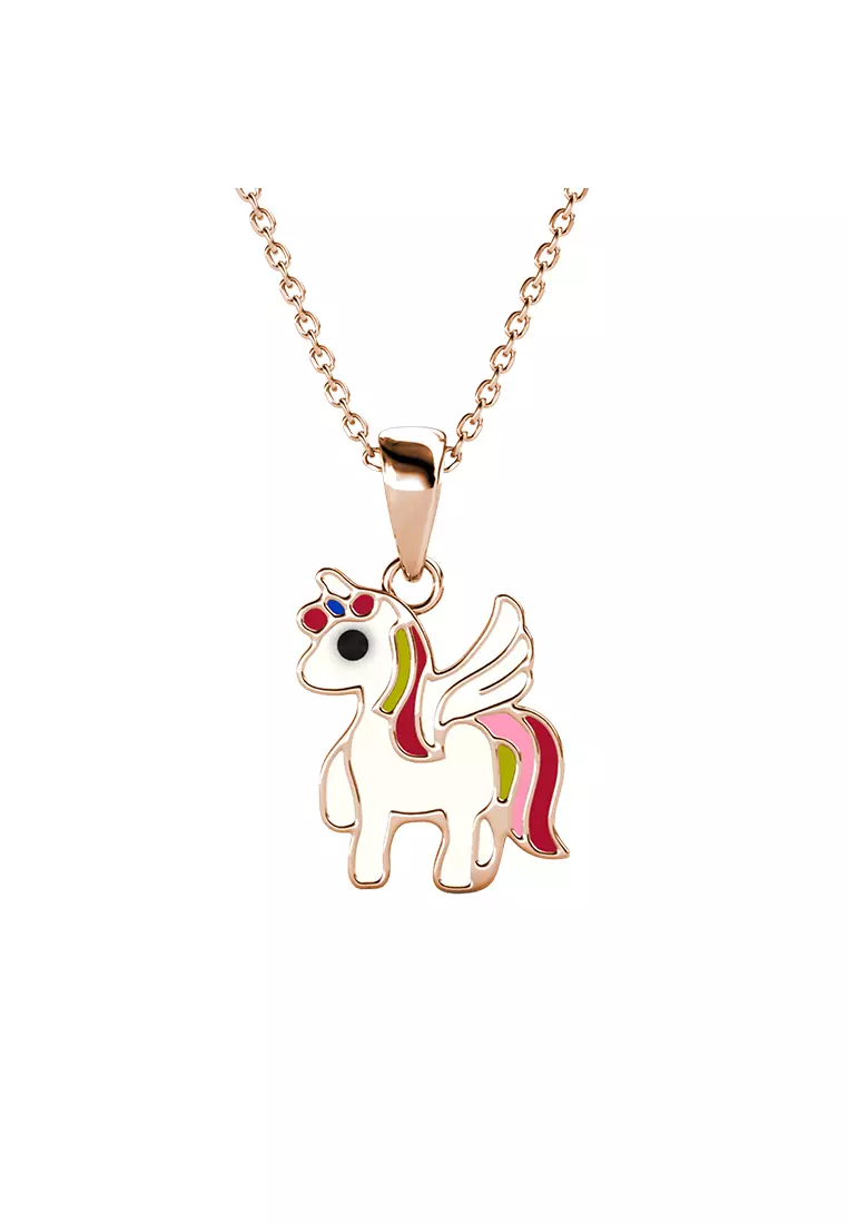 Real gold unicorn necklace clearance