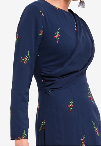 Buy Draped Sash Tunic Set from Zalia in Multi and Navy only 265