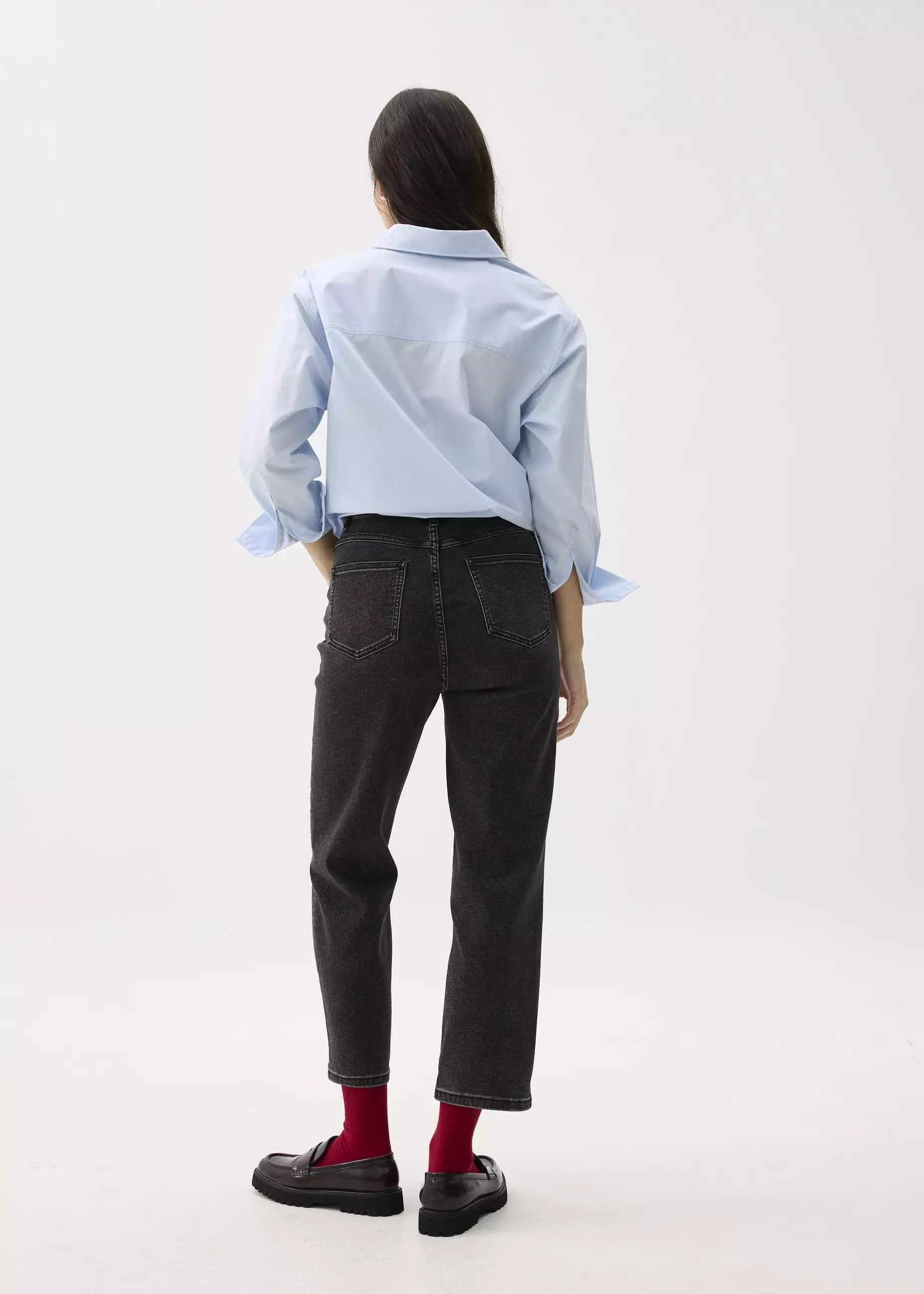 Jeans Wanita - Denim Ankle Length Straight Leg Jeans