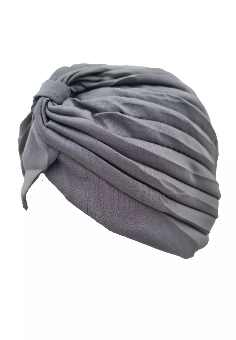 Plain Head Turban Wanita Light Grey