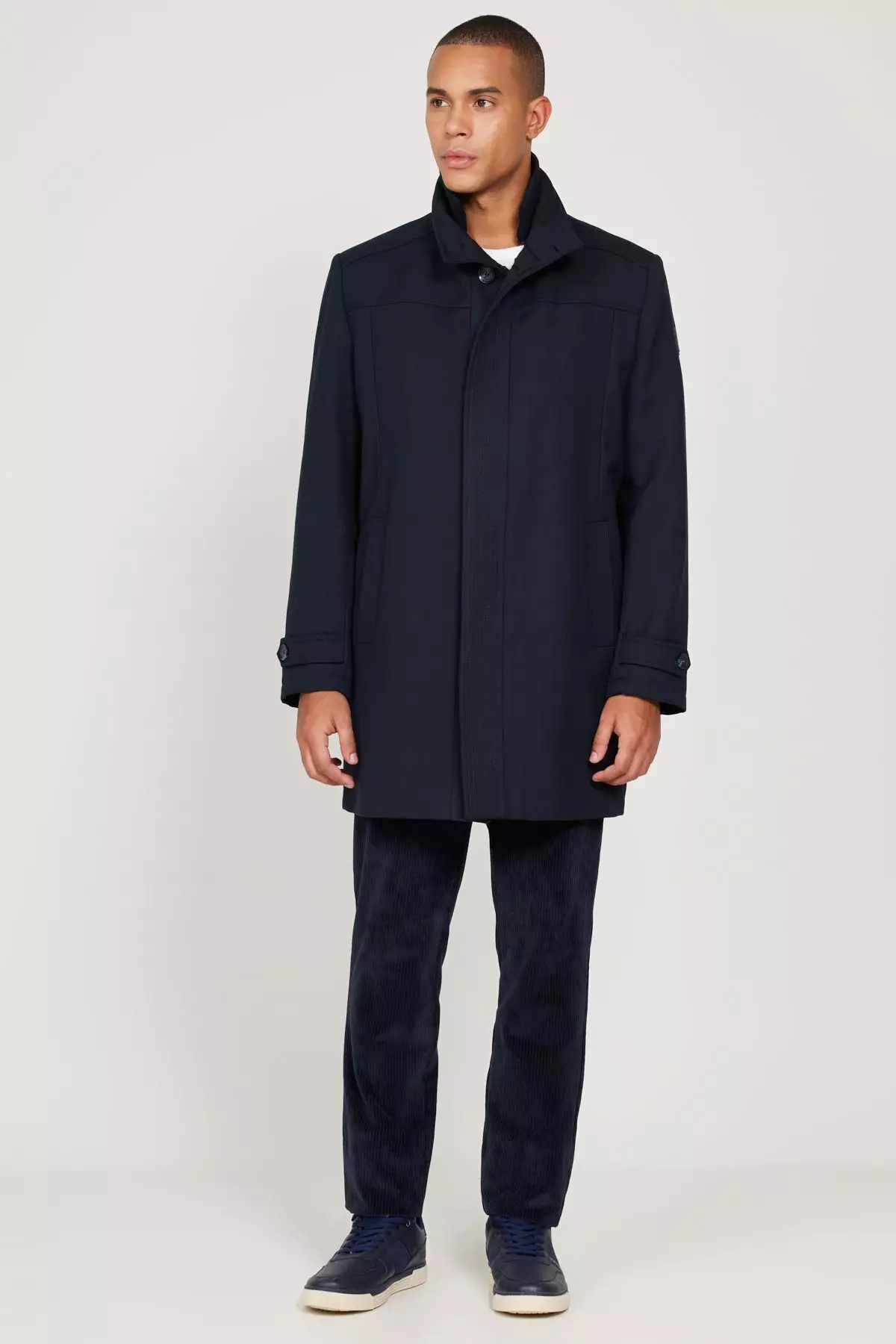Stand Collar Woolen Coat