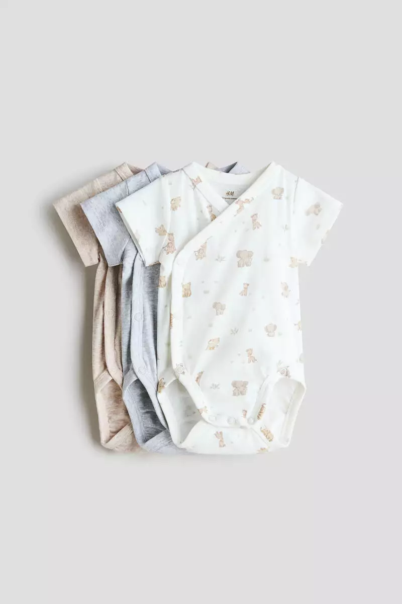 3-pack wrapover bodysuits