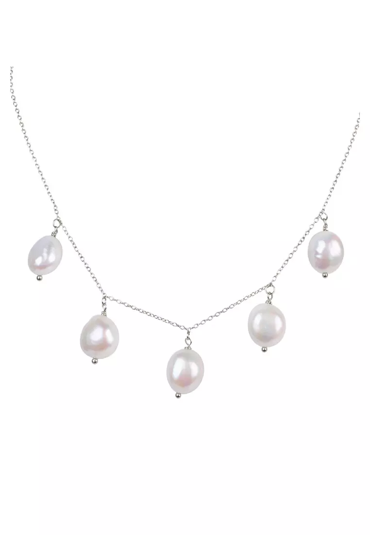 Sterling Silver Staycation Pearl Necklace 