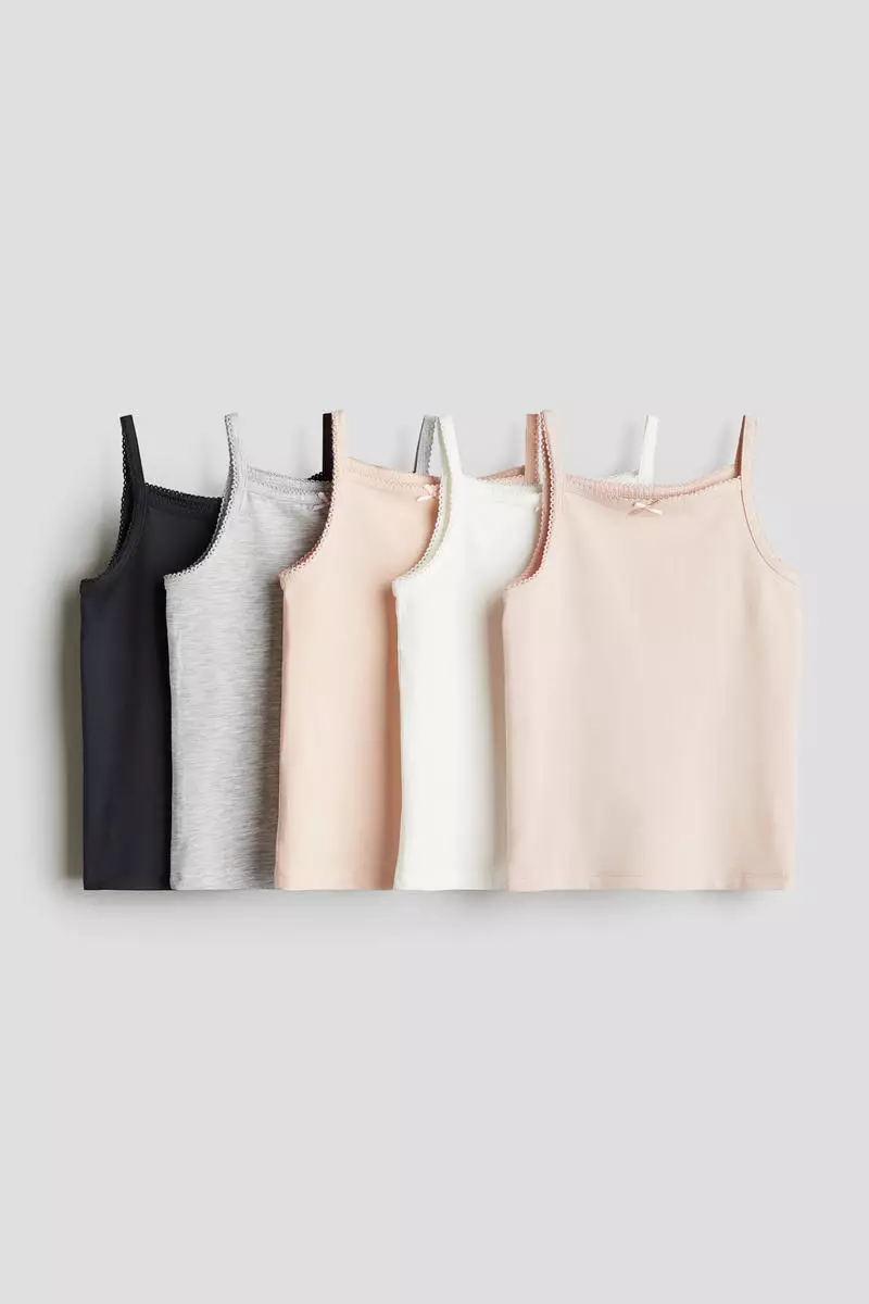 B-One Kids Girls' Cotton Camisole Tank Top Undershirt (Multipack)