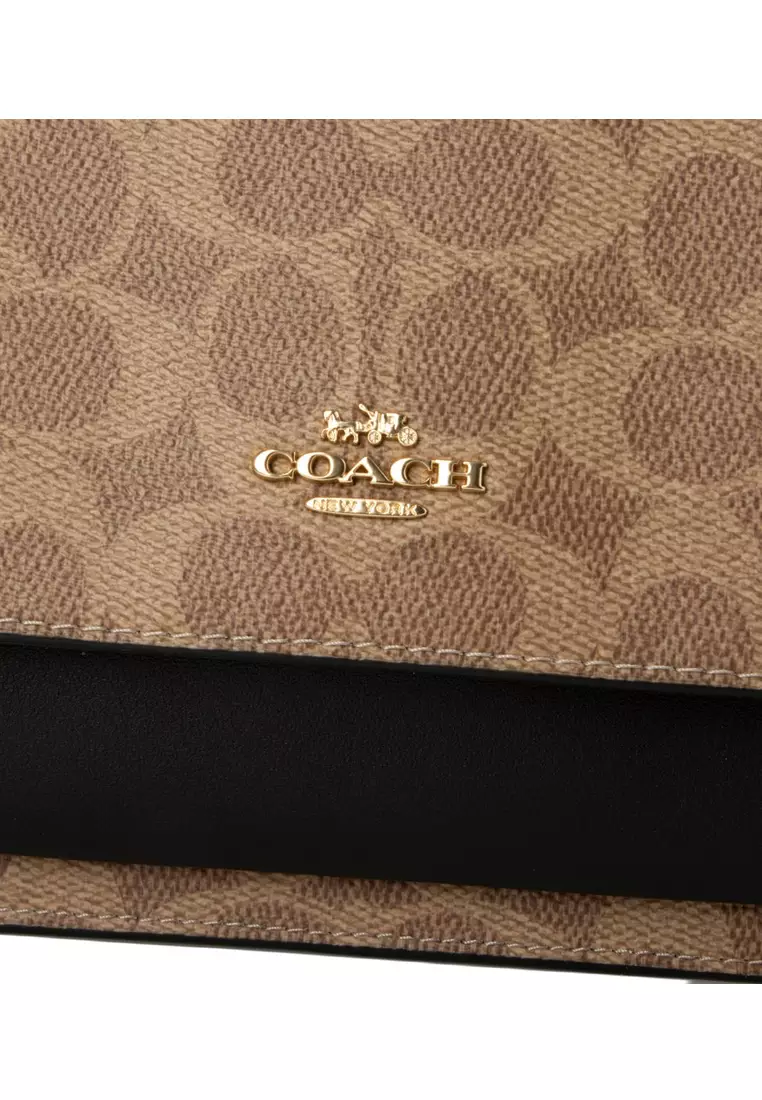 Mini Klare Crossbody Bag In Signature Canvas - Tan/Black