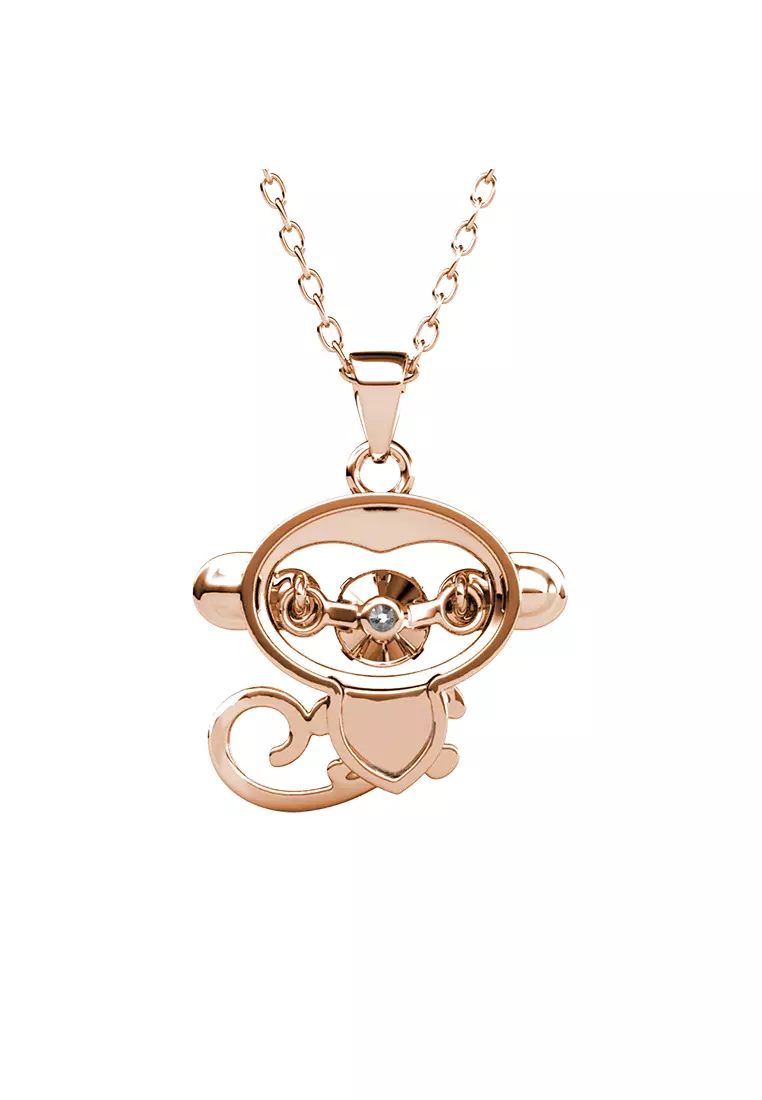 Dancing Shio Pendant Monkey RG - Kalung Crystal Swarovski by Her Jewellery