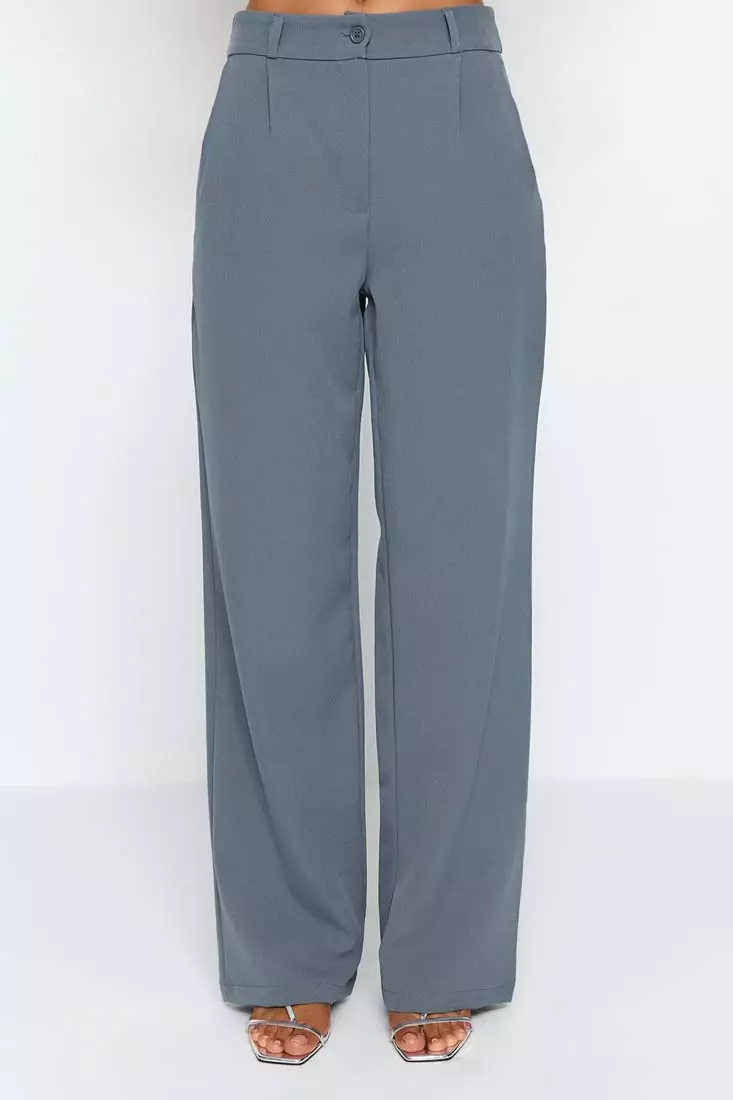 Wide Leg Woven Trousers