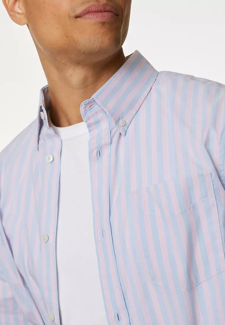 Easy Iron Striped Oxford Shirt