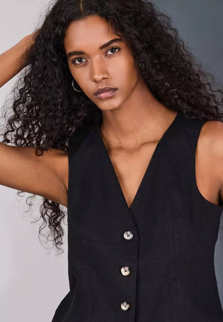Linen Blend Waistcoat