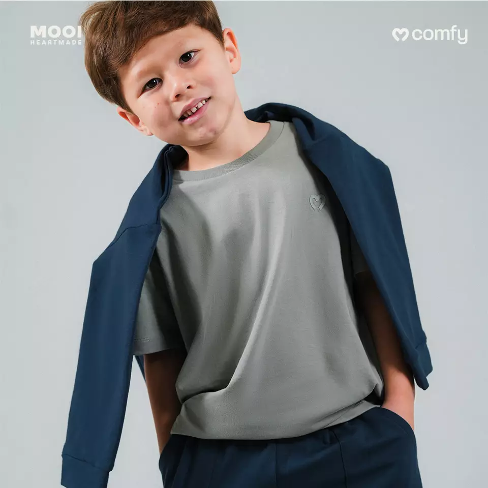 Mooi Kaos Anak Unisex Comfy T-Shirt Basic Kids - Beige