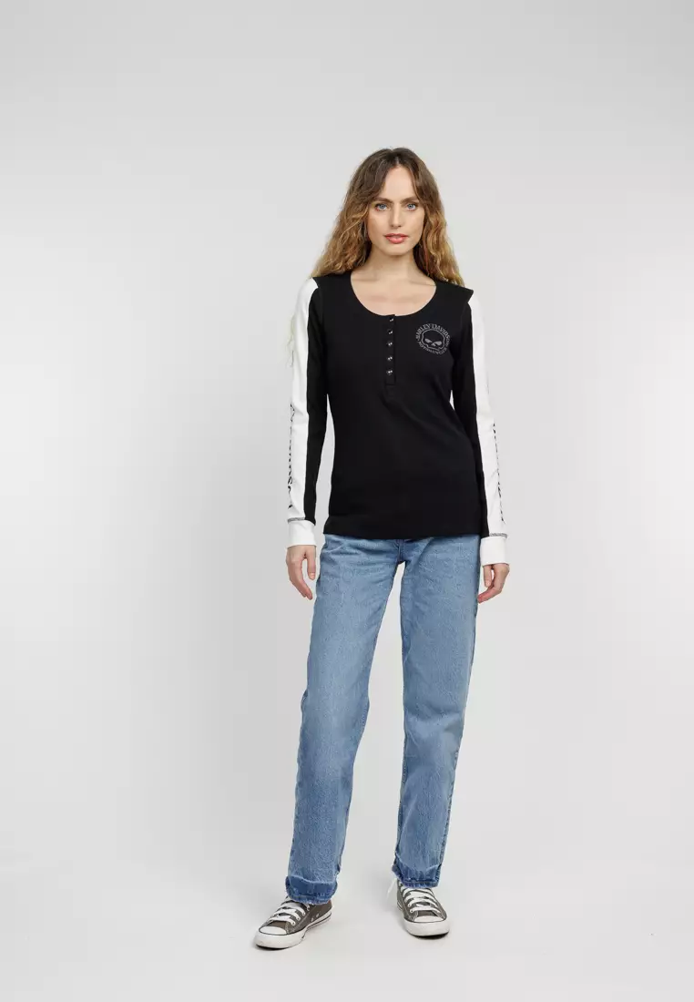 HD Willie G™ Skull Snap Front Henley