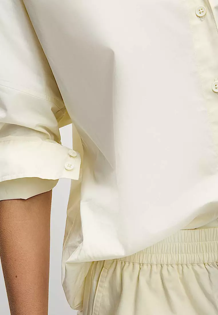 Pure Cotton Collared Button Through Oversized Shirt