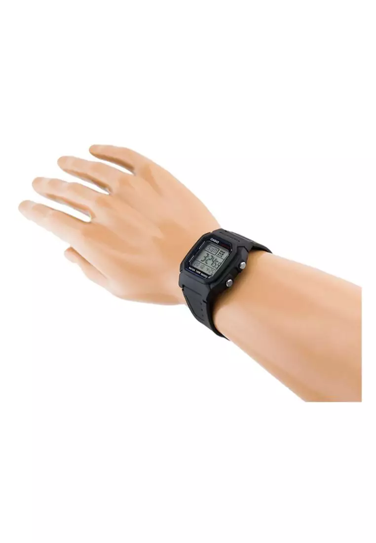 Men's Digital W-800H-1AV Black Resin Band Sport Watch