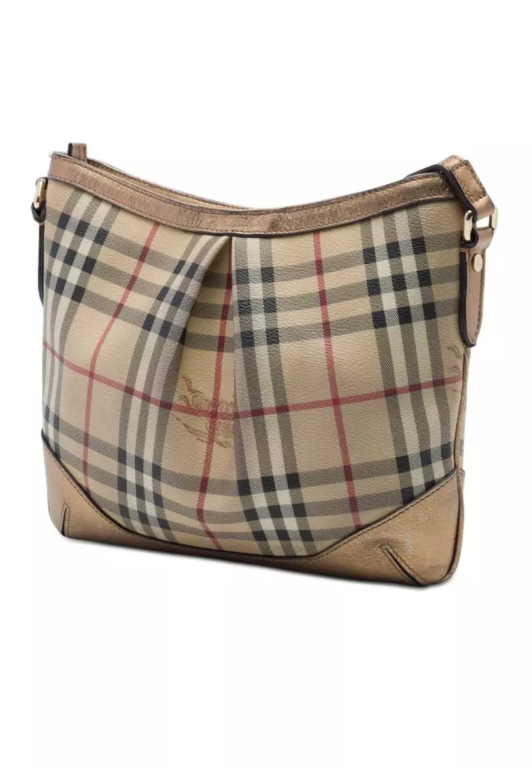 Pre-Loved Burberry Haymarket Check Coated Canvas Hartham Crossbody
