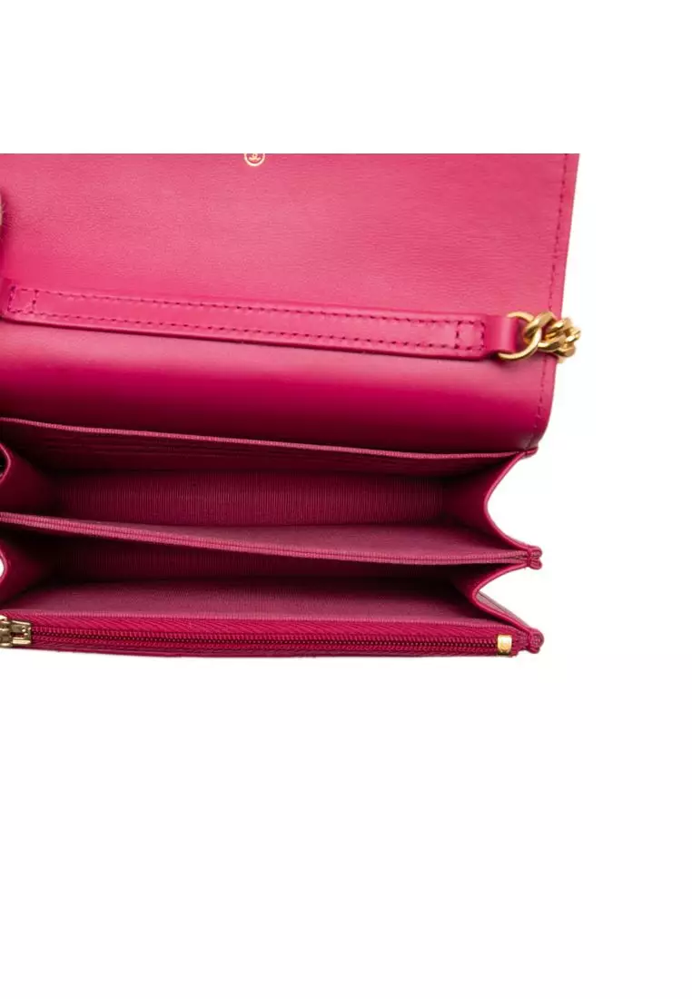 Pre-Loved Chanel Mini Cc Quilted Lambskin Pearl Samba Wallet On Chain