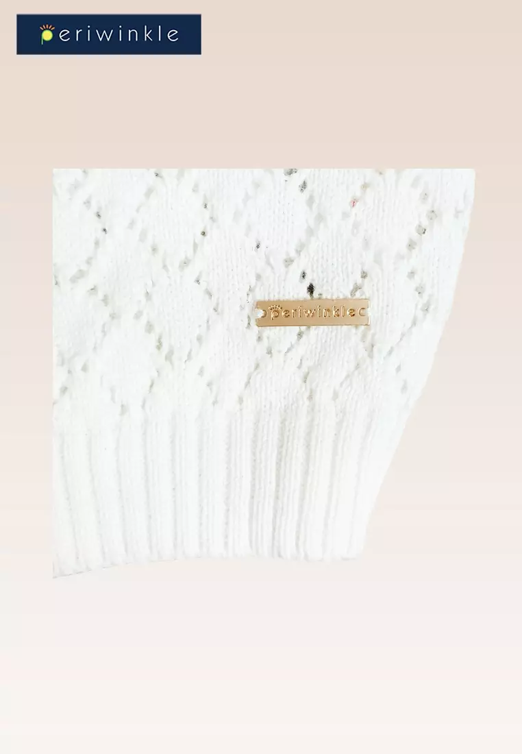 Mayline Girls White Knitted Cardigan