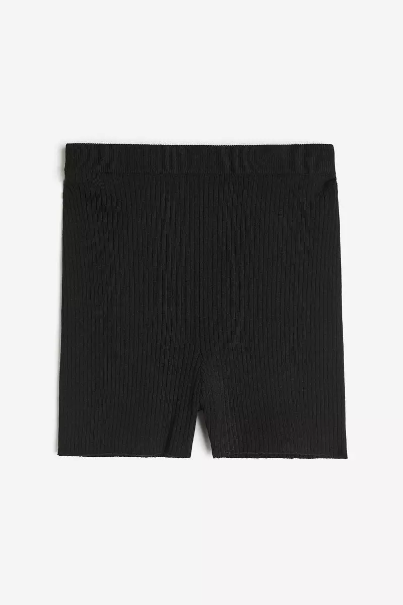 Ribbed black biker shorts sale