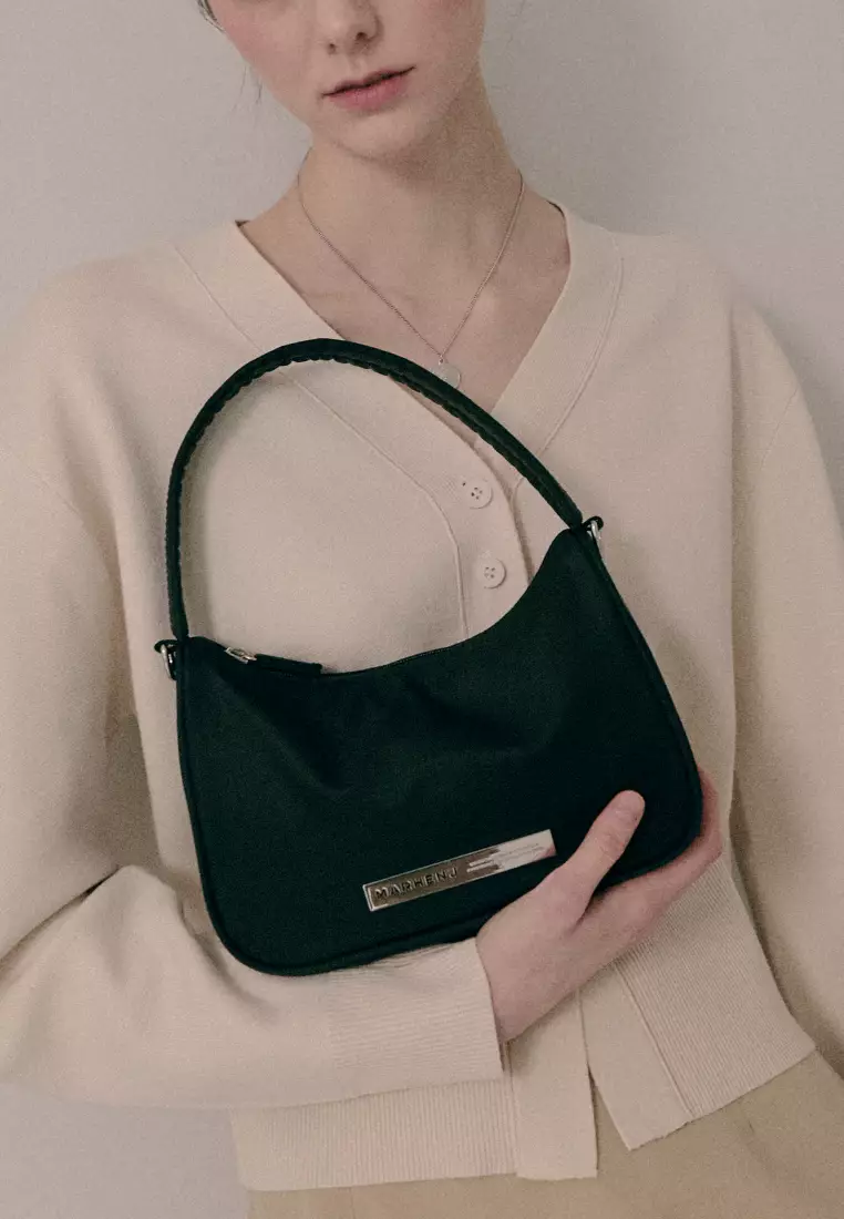 CELINA Nylon Crossbody Bag Black