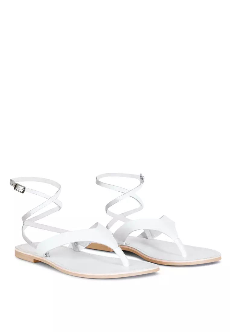 White tie up flats on sale