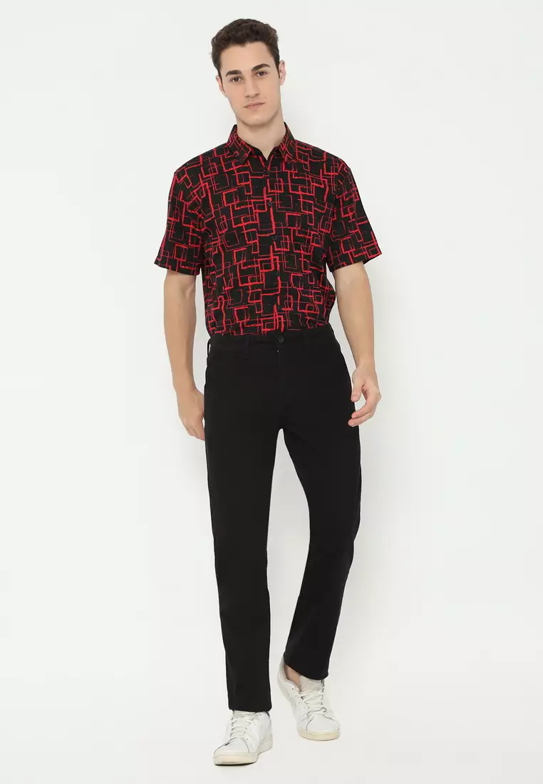 POLICE Celana Chino Panjang Cotton Premium Regular Fit Pria