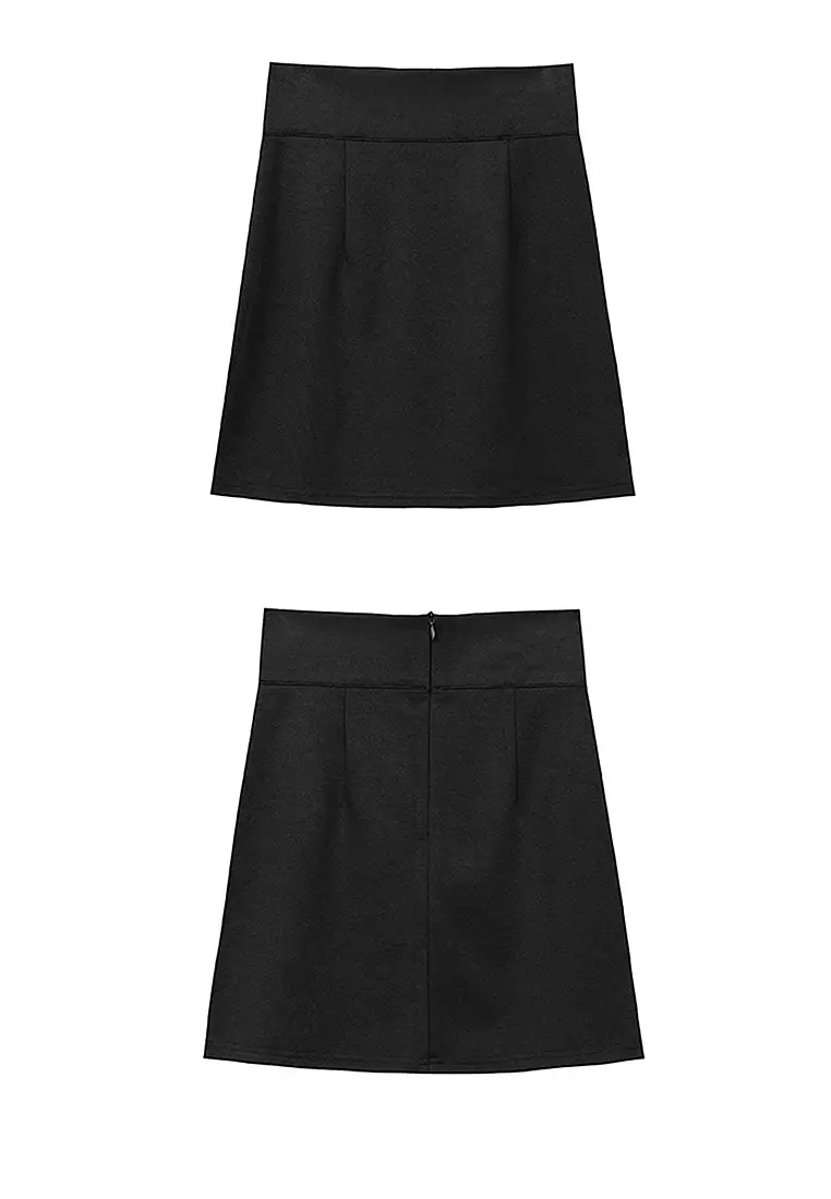 2 Layers Slimming Effect Midi Skirt