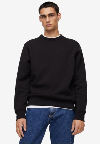 MANGO Man black Plush Cotton Sweatshirt 566F3AA480E709GS_1