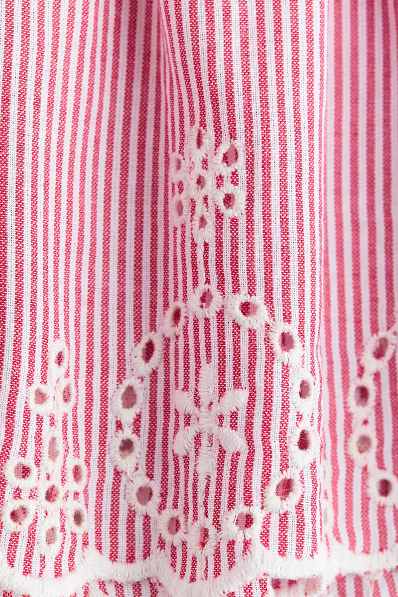 Flutter-sleeved cotton dress