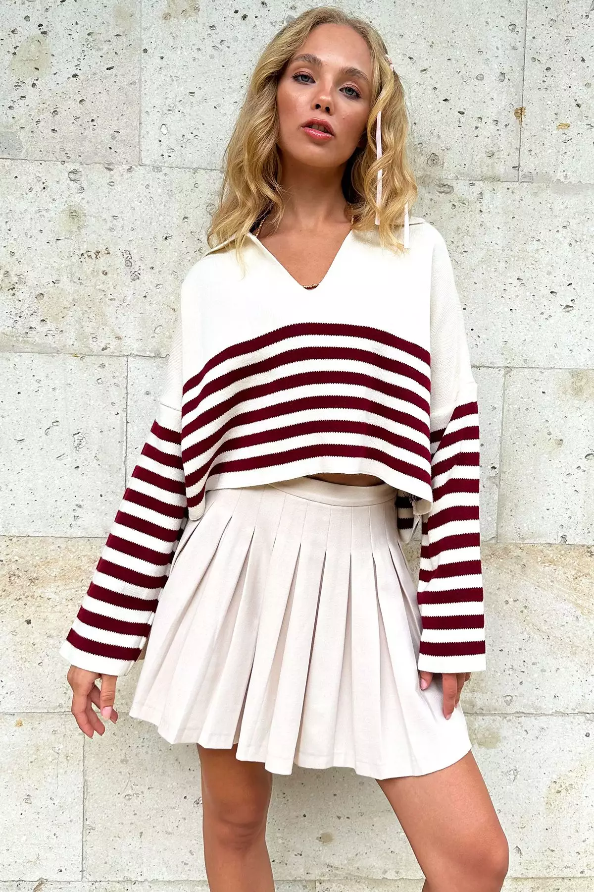 Crop Striped Sweater