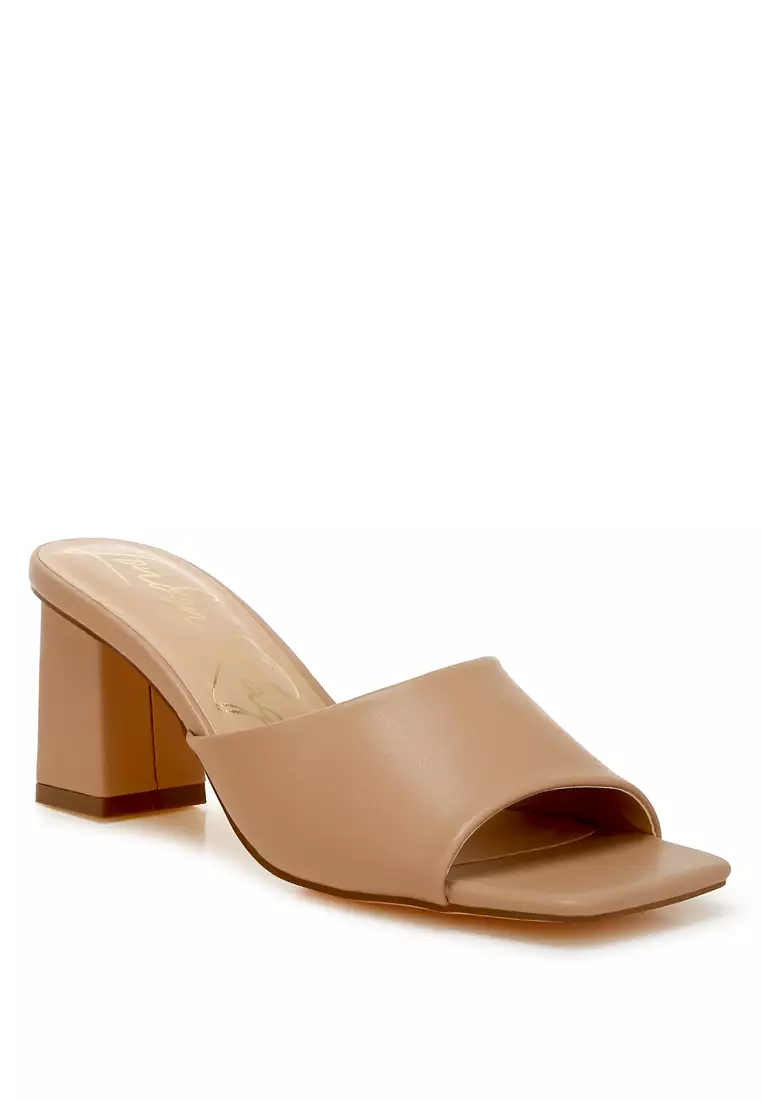 Camel block heels best sale