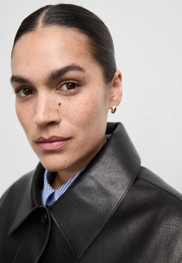 Faux-Leather Jacket With Pockets