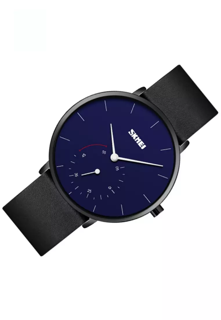 Jam Tangan Analog Pria Waterproof Strap Tali Material Kulit Leather KP10 ORIGINAL