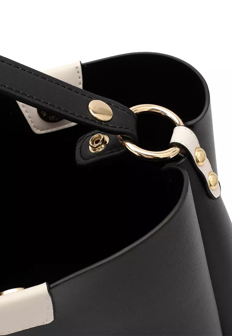 2-In-1 Top Handle Bag Sling Bag & Sling Bag - Black