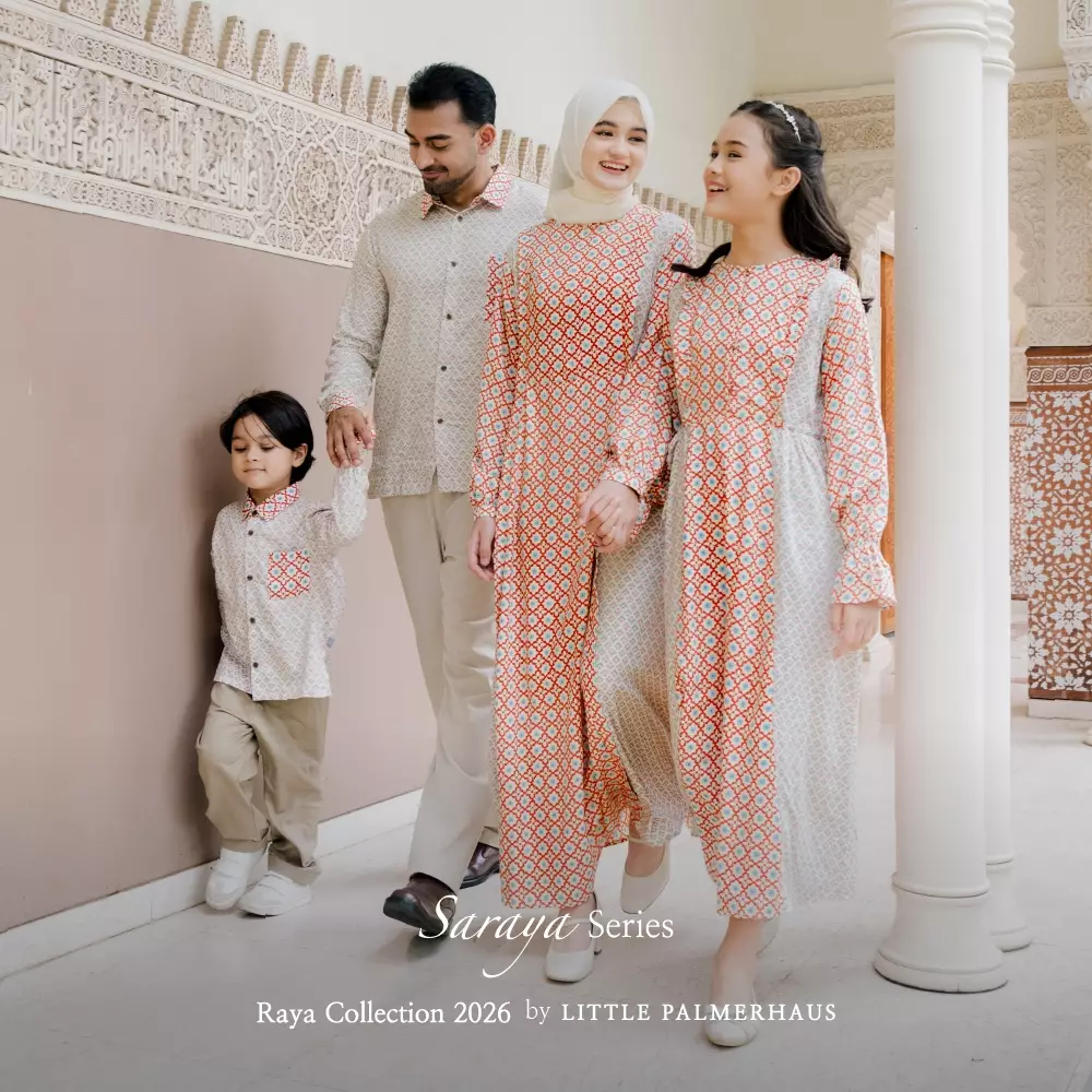 Little Palmerhaus - Baju Lebaran 2026 - Saraya Teen Girl Gamis (Baju Gamis Anak Perempuan Usia 6-14 Tahun) Brick Red
