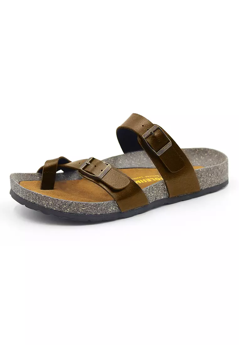 Buy SoleSimple Dublin Camel Leather Sandals & Flip Flops & Slipper