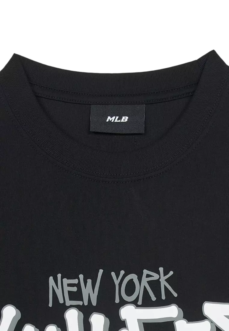 ☆MLB Korea☆ Basic Small Lettering Overfit Man to Man NY Bl
