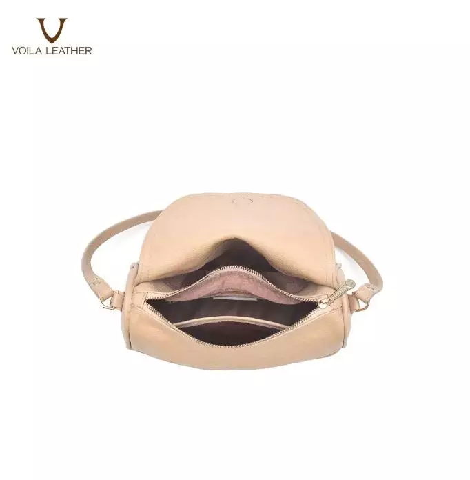 Medium Tote Selempang Kulit Asli Voila Elisa Nude