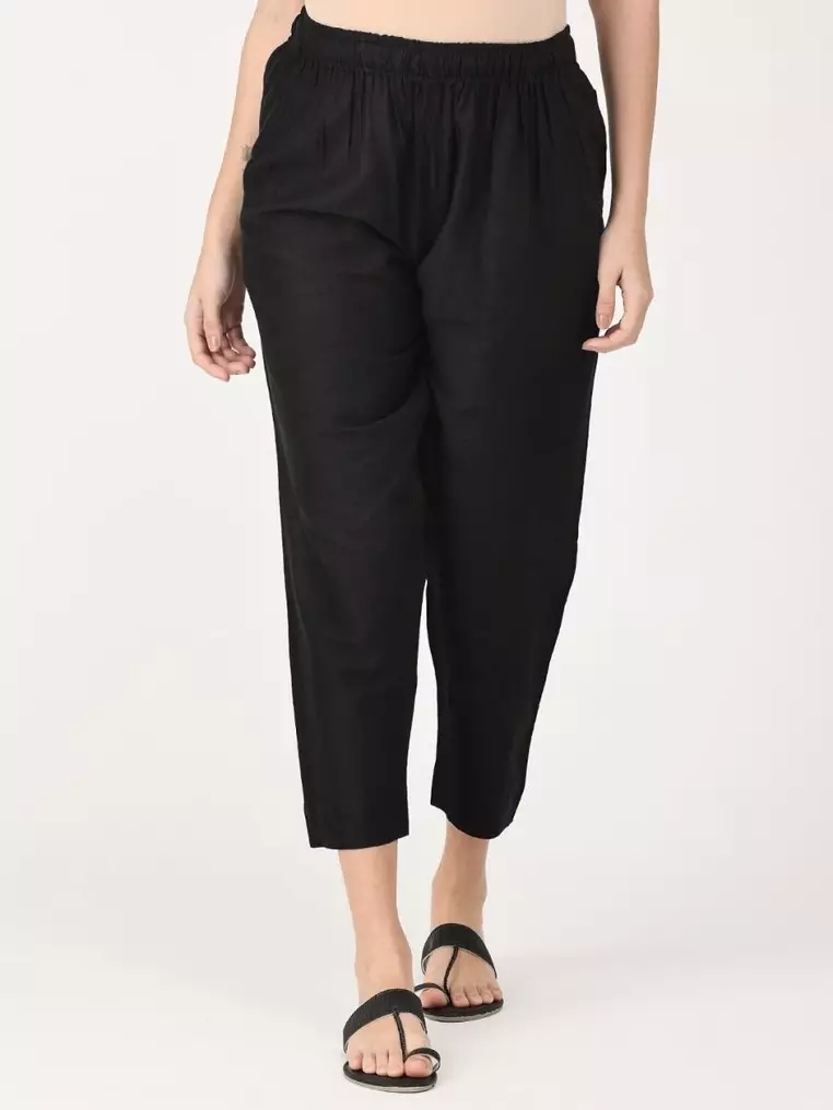 Ebony Embroidered Maternity and Nursing Silk Kurta Set - Black