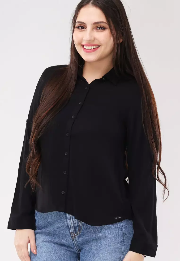 Single Twill Woven Long Sleeves Blouse