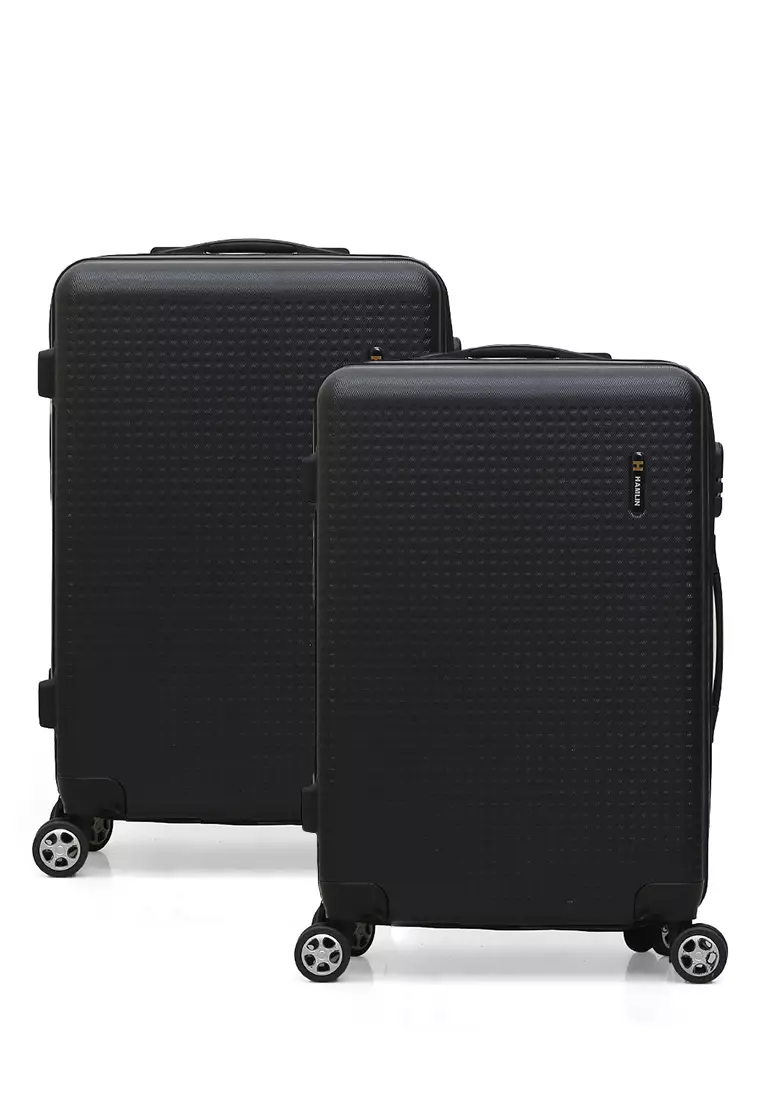 Isvara Tas Koper Hardcase One Set Unisex Large Compartment Suitcase Code Lock System Material ABS+PVC Coated ORIGINAL - Black