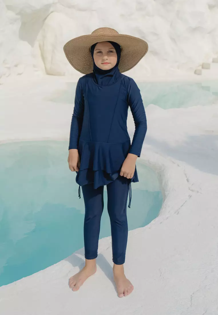 Layla Burqini Kids, Baju Renang Muslim Anak - True Navy