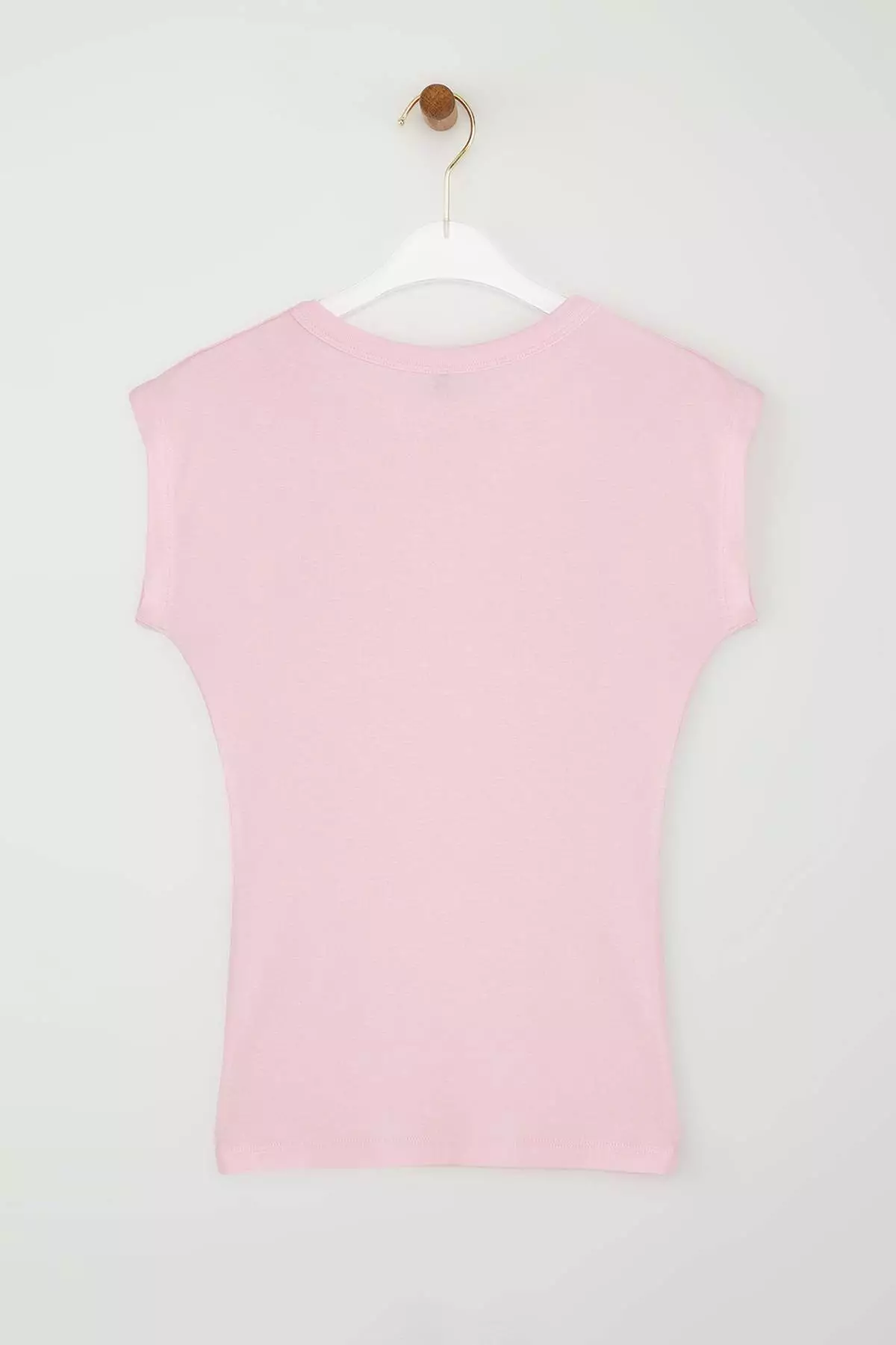 Light Pink Premium Viscose/Soft Fitted/Fitted Moon Sleeve Flexible Knitted Blouse