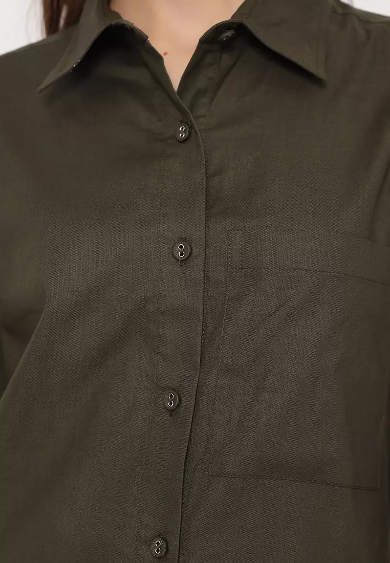 Plain Shirt Army Green By Brilliant Girl